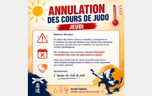 Annulation des cours de ce jeudi