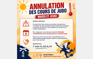 Annulation des entraînements en raison de la canicule.