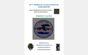 27 ème TOURNOI DE LA VILLE DE SAINT DIE  ALAIN GRIFFON