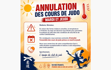 Annulation des entraînements en raison de la canicule.