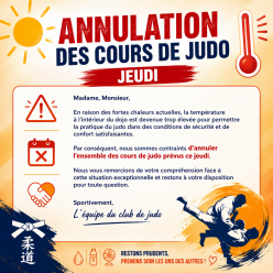Annulation des cours de ce jeudi