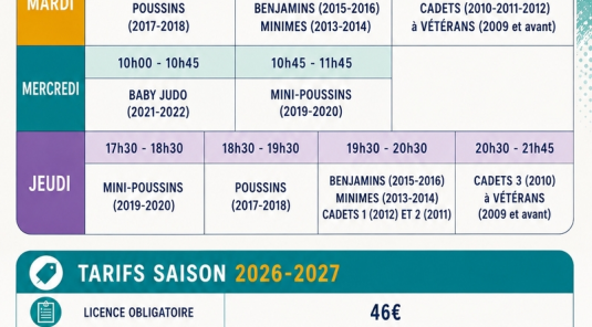 Rentrée Mardi 1er septembre 2026.⚠️Attention nouveaux horaires.